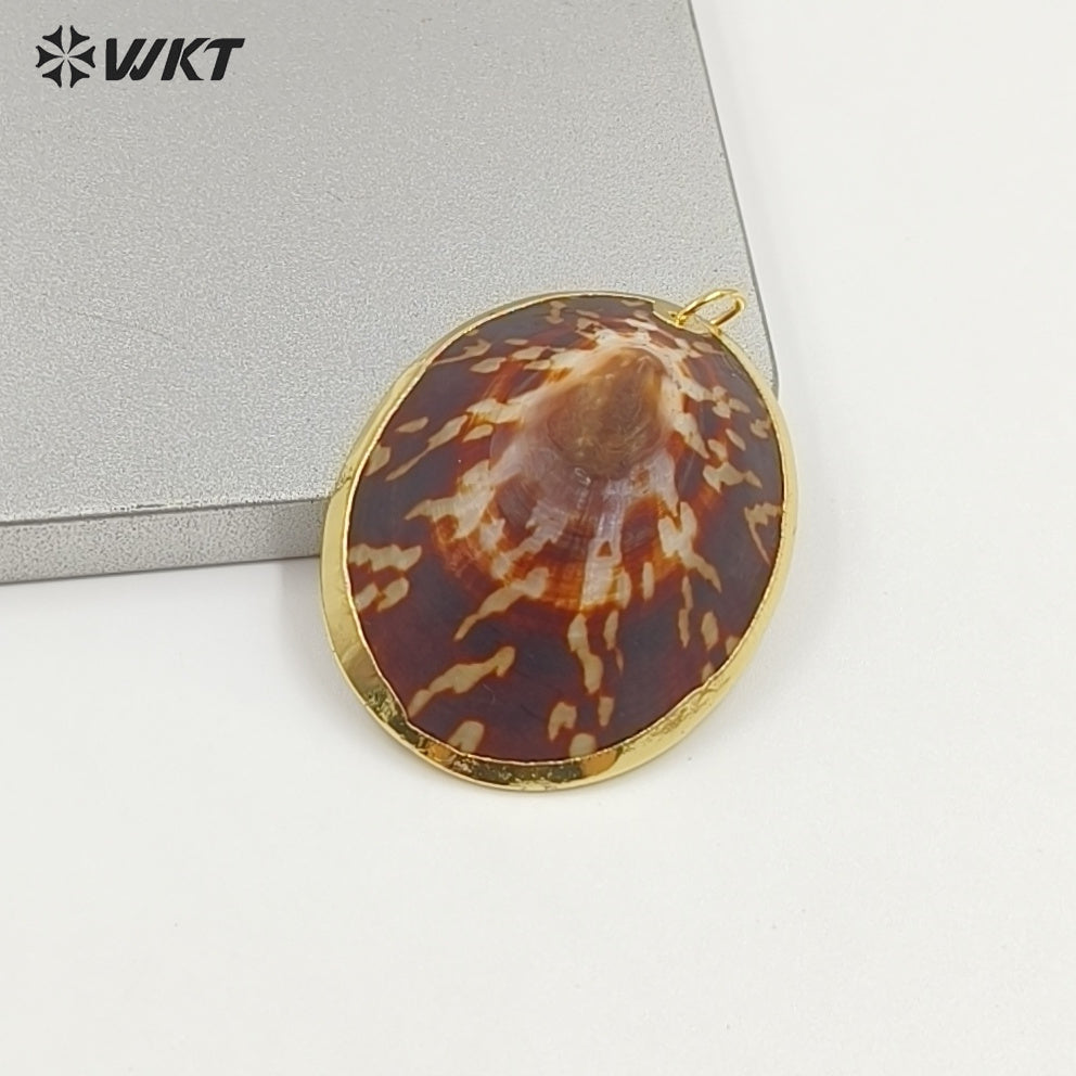 WT-JP500 New Arrival Wholesale Gold Plated Natural textureTurtle Shell Pendant For Women Unique Necklace Earrings Making