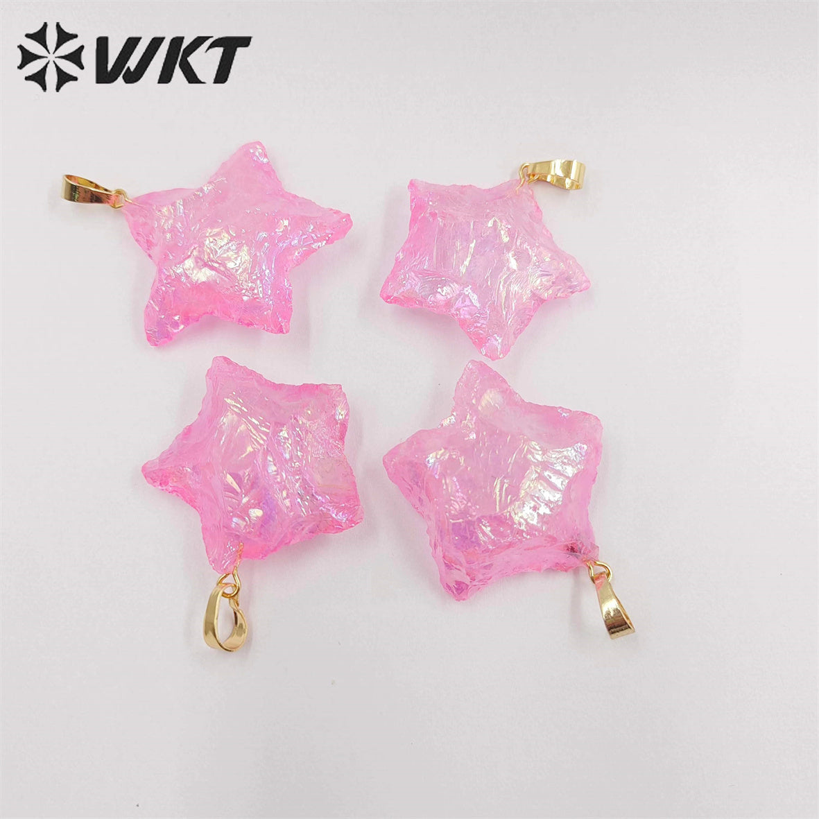 WT-P1885 Amazing Natural Aqua Aura Crystal Quartz Pendant Single Loop Raw Stone Quartz Star Pendant for Necklace Design