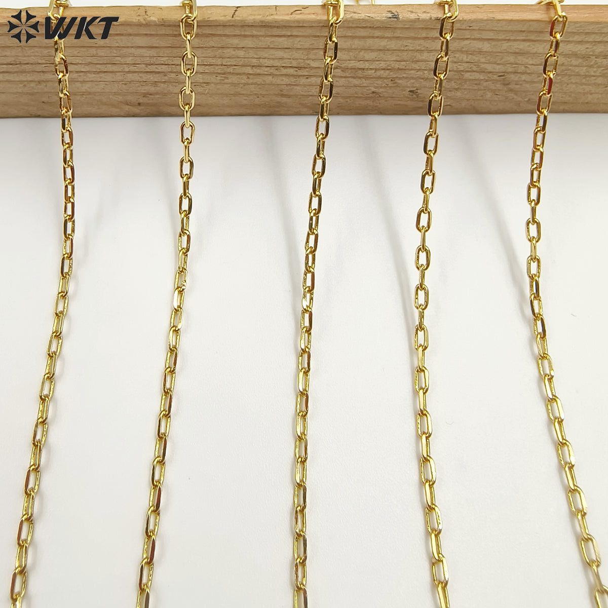 WT-BFN020 Wonderful 18 Inch Long Brass With Gold Necklace Chain Jewelry Tiny Link Chain Necklace Resist Tarnishable