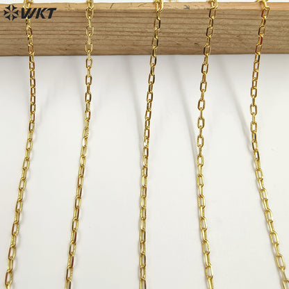 WT-BFN020 Wonderful 18 Inch Long Brass With Gold Necklace Chain Jewelry Tiny Link Chain Necklace Resist Tarnishable