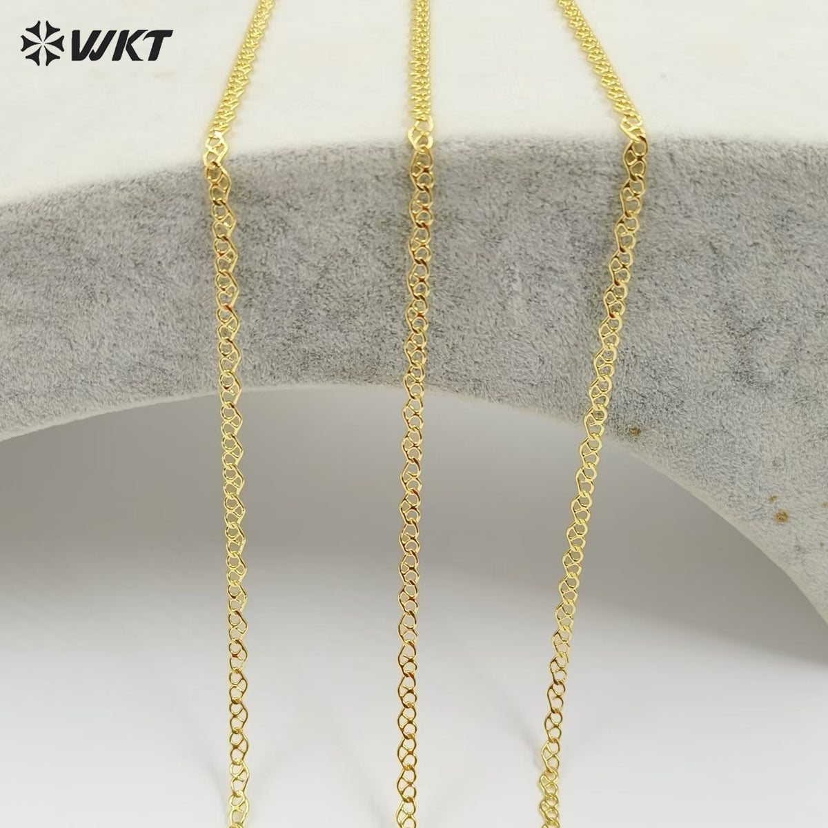 WT-BC237 Wholesale Private Label Simple and Small 18K Gold Plated Natural Yellow Brass Thin Chain DIY Bracelet Necklace Jewelry