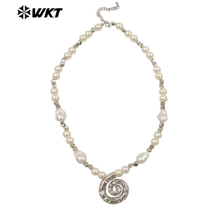 WT-JN289 New Arrivals Artificial Pearl Round Beads Irregular Beads Mosquito-Repellent Incense Shape Delicate Women Necklace
