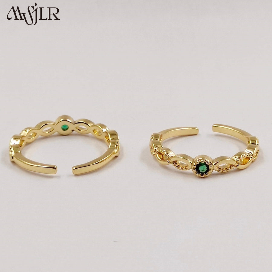 WKT-MVR057 Popular Exquisite Gemston European and American Colorful Zircon Ring Female Handpiece Open Ring