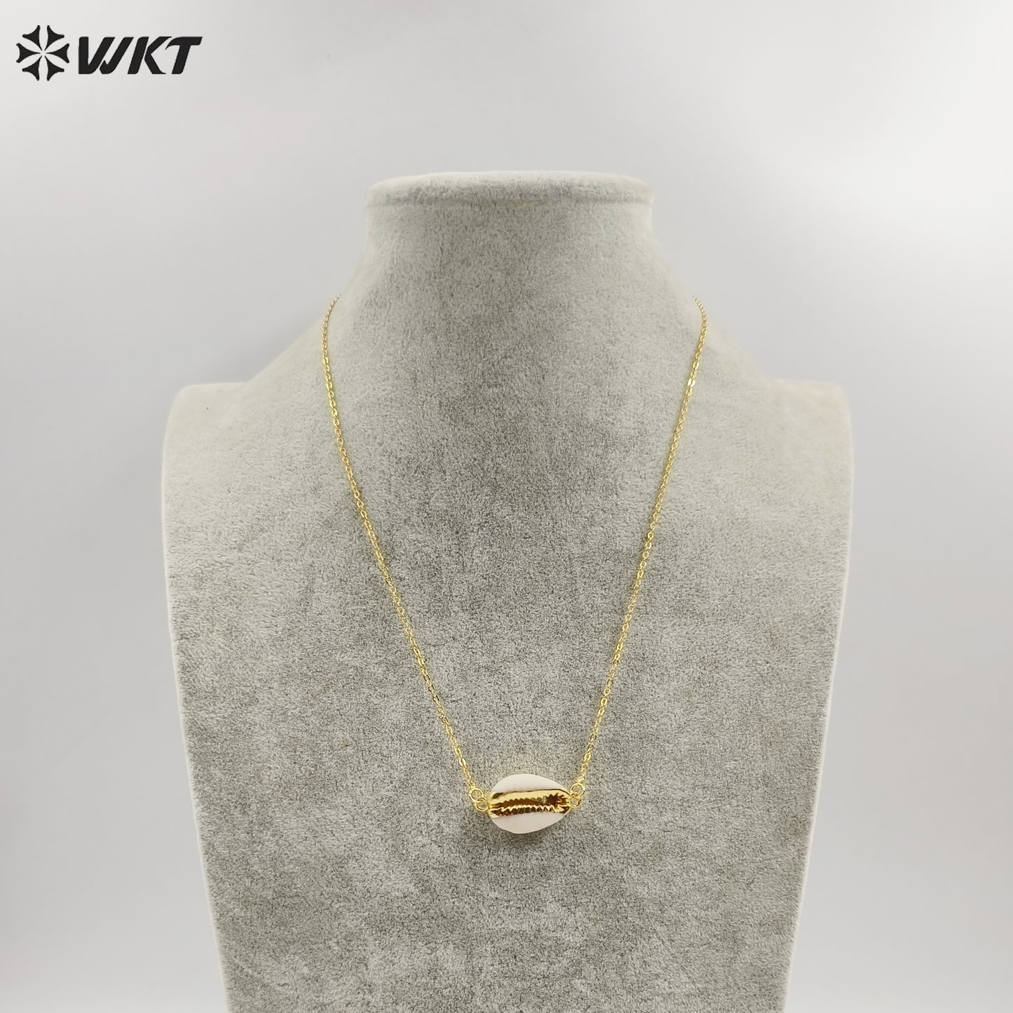 WT-N712 Fashion Jewelry Wholesale Lovely Tiny Cowrie Shell Necklace and 24k Gold Plated Fashion Tiny Cowry Shell Necklace