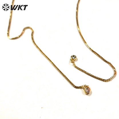 WT-BFN041 30inch Length Gold Chain With 18k Gold Plated Yellow Brass Chain Exquisite and Compact Link Chain for Paty