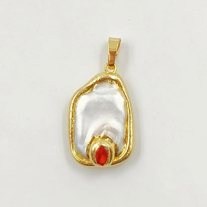 WT-JP156 Natural Pearl Pendant With Color Bead Gold Plated Trim Six Styles Can Choose Fashion Charm Jewelry Pendant Necklace