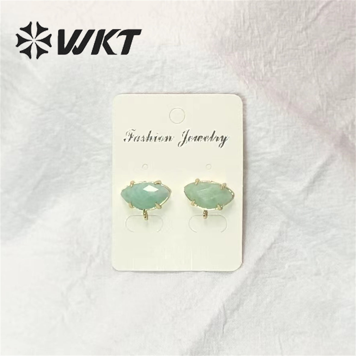 WT-E655 Fine Jewelry Design Fashion Natural Lapis Amazonite Stone Strawberry Crystal Amethysts Elegant Natural Stone Studs