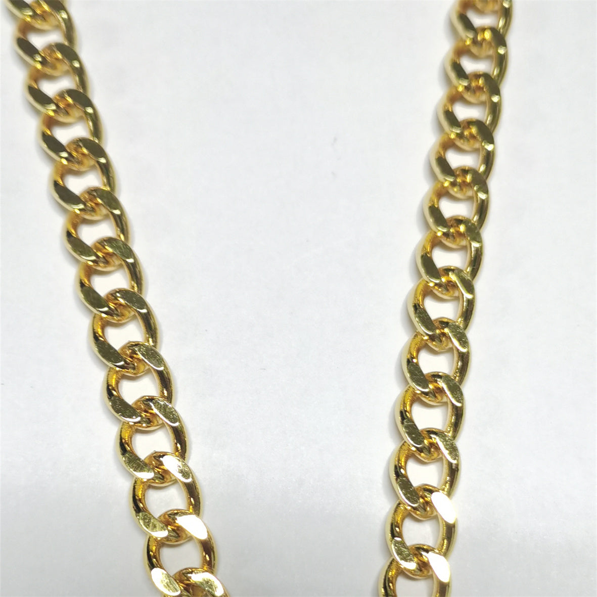 WT-BC169 Wholesale Fashion 18k Real Gold Plated Bright Shiny Circular Shape Long Link for Jewelry Necklace Bangle Cuba Chain