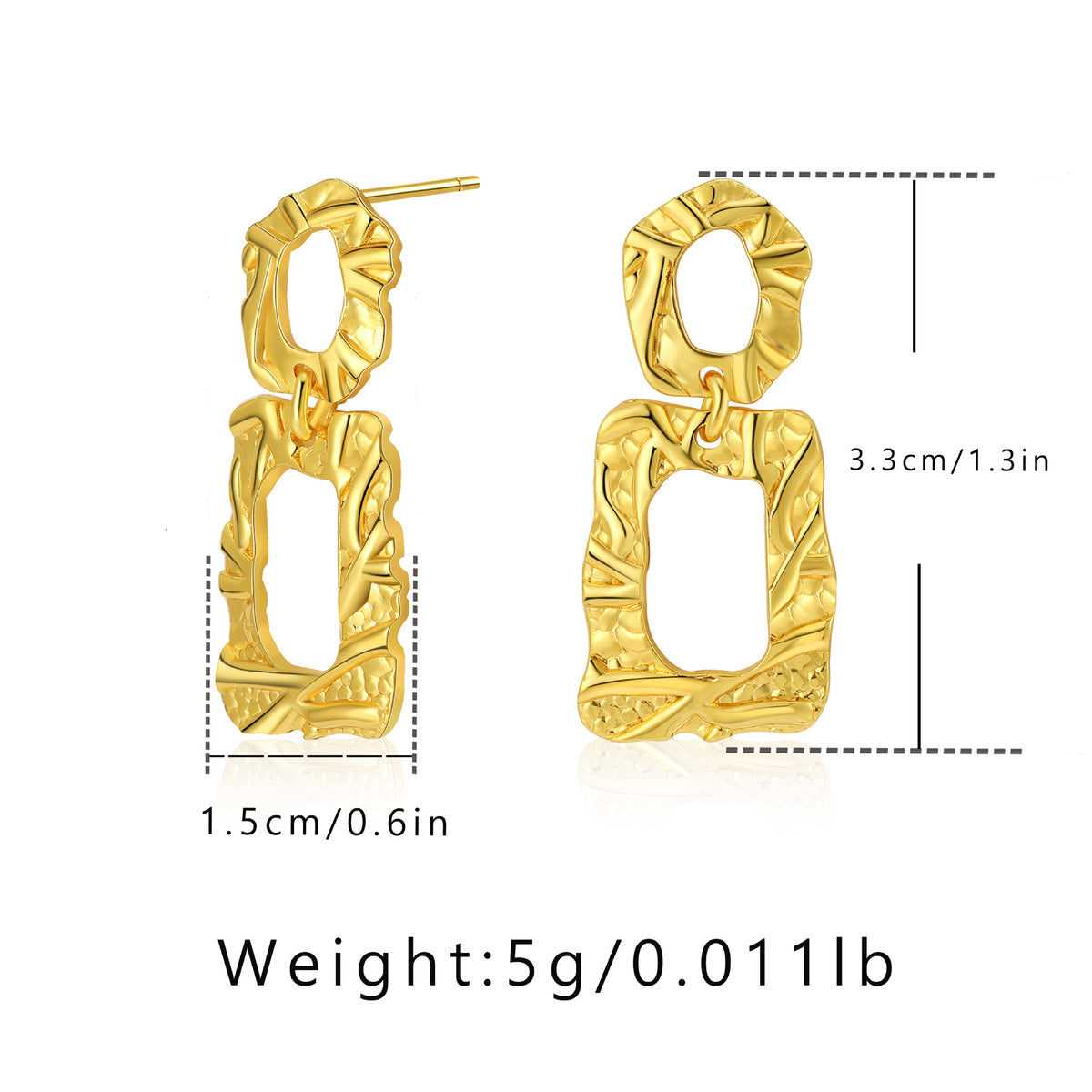 WT-JFE90 Retro Style Twisted Fried Dough Twists Doughnut 18k Gold Plated Copper Plating TRENDY Earring Findings
