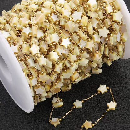 WT-RBC243 Latest Models High Quality Fashion Lucky Shell Stars DIY Rosary Beads Chain Jewelry for Lovely Girls As Special Gift