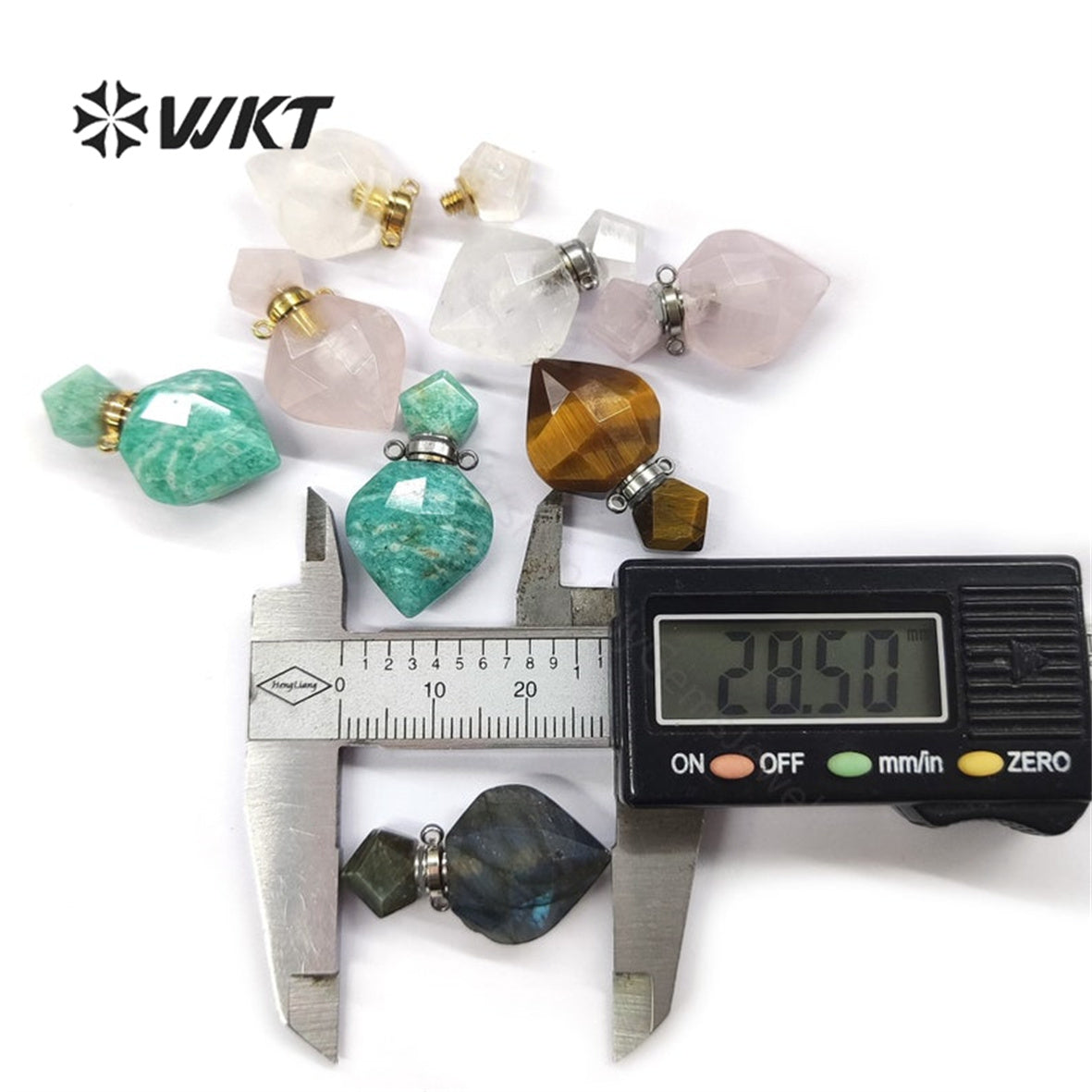 WT-P1756 WKT Mysterious and Elegant Jewelry Natural Stone Perfume Bottle Pendant Nice for Lady for Party As a Gift