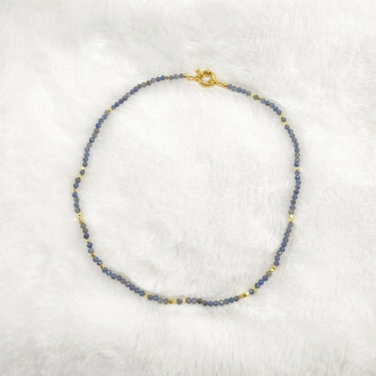 WT-N1443 WKT Best 2023 Newest Natural Aura Cluster Quartz Necklace Women Simple Hoop Aura 3MM Stone Beads Necklace