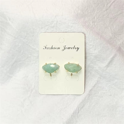 WT-E655 Fine Jewelry Design Fashion Natural Lapis Amazonite Stone Strawberry Crystal Amethysts Elegant Natural Stone Studs