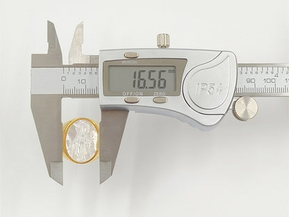 WT-MPR157 Good Quality Vintage Style 18K Gold Plated Cross And Eagle Pattern Adjustable Shell Rings For Party Wearing Jewelry