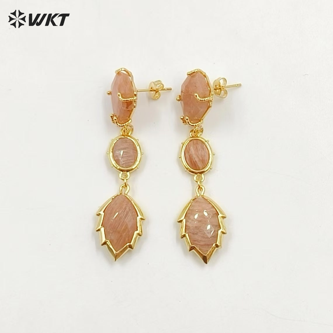 WT-E776 New Design Gemstones Ladies Earrings Colorful Stone for Women Jewelry in Holiday Parties Elegant Accessory