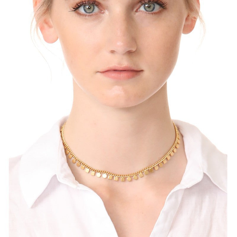 BFN014 Amazing Unique Cool Fashion 18k Morden Gold Plated Welding Chain Necklace Big Statement Charm Simple Metal Necklace