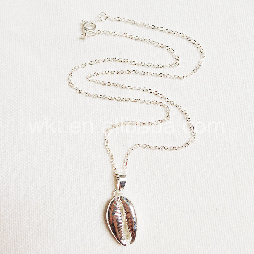 WT-JN002 Wholesale Natural Sea Shell Tiny Cowrie Choker Necklace 18k Real Gold Plated Cowrie Shell Conch Necklace