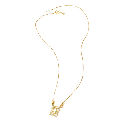 WT-JFN59 Trendy New Arrival Gold Plated Brass And Zircon Moon Star Patterns Square Pendants Necklace For Women Jewelry Accessory