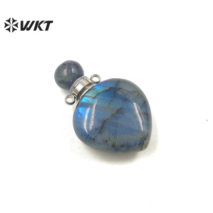 WT-P1796 Charming Pattern Labradorite Pendant Love Perfume Bottle Pendant Women Jewelry Accessories DIY Natural Stone Pendant