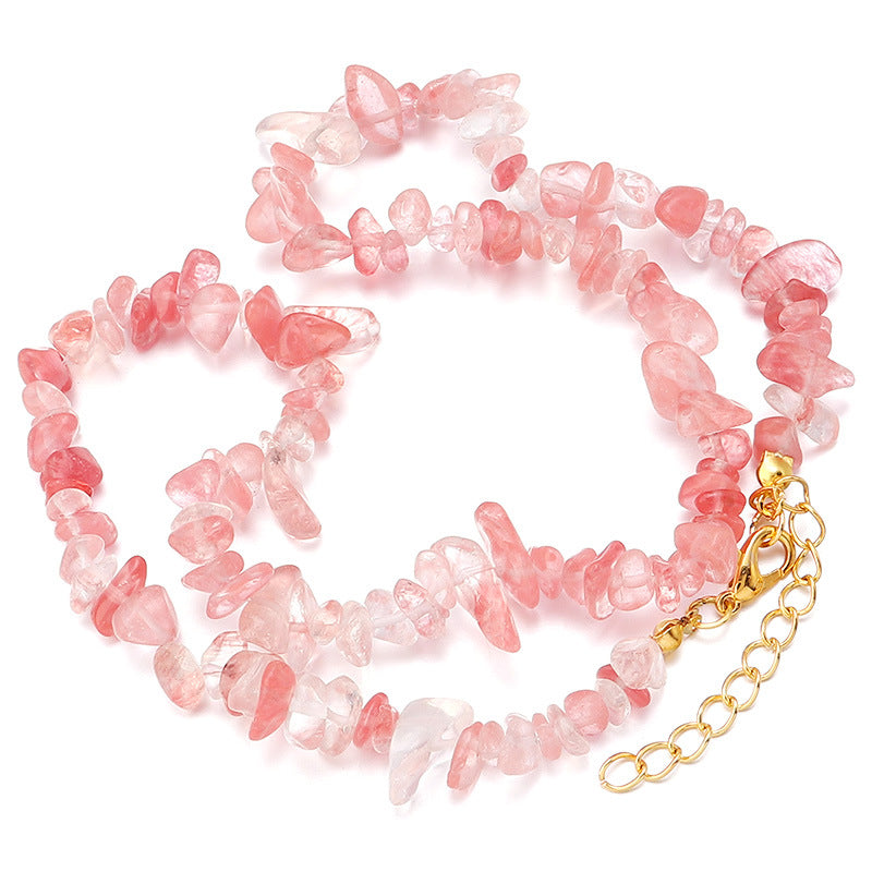 WT-N1438 45cm+5cm Extend Chain Long Gemstone Casual Long Statement Necklace Natural Chips Stone Necklace