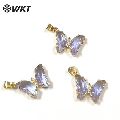 WT-MP244 Cute Pastoral Butterfly Pendant Small and Exquisite Zircon Pendant Women's Jewelry Accessories Cubic Zircon Pendant