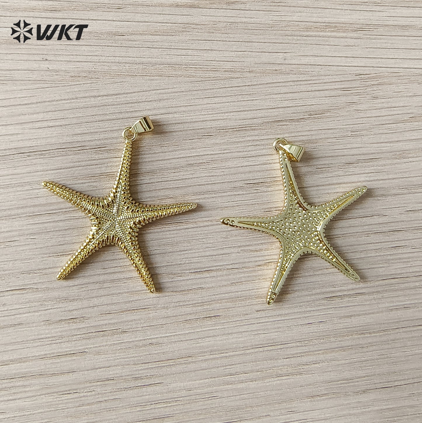 WT-MP323 New Sales Ocean Series 18K Gold Plated Yellow Brass Metal Starfish Shape Charms Pendant For DIY Jewelry Accessories