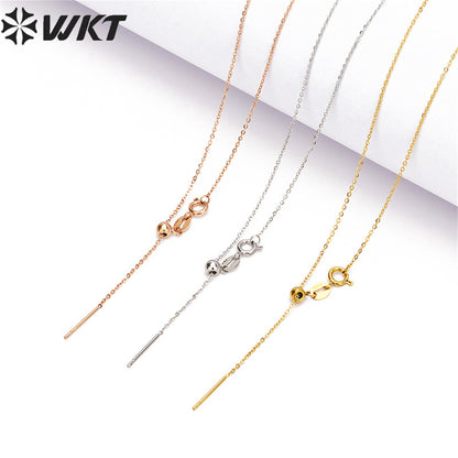 WT-JFN05 Women Resist Tarnishable 30inch Long Gold Plated Adjustable Fix Link Chain Necklace for Jewelry Pendant Chain
