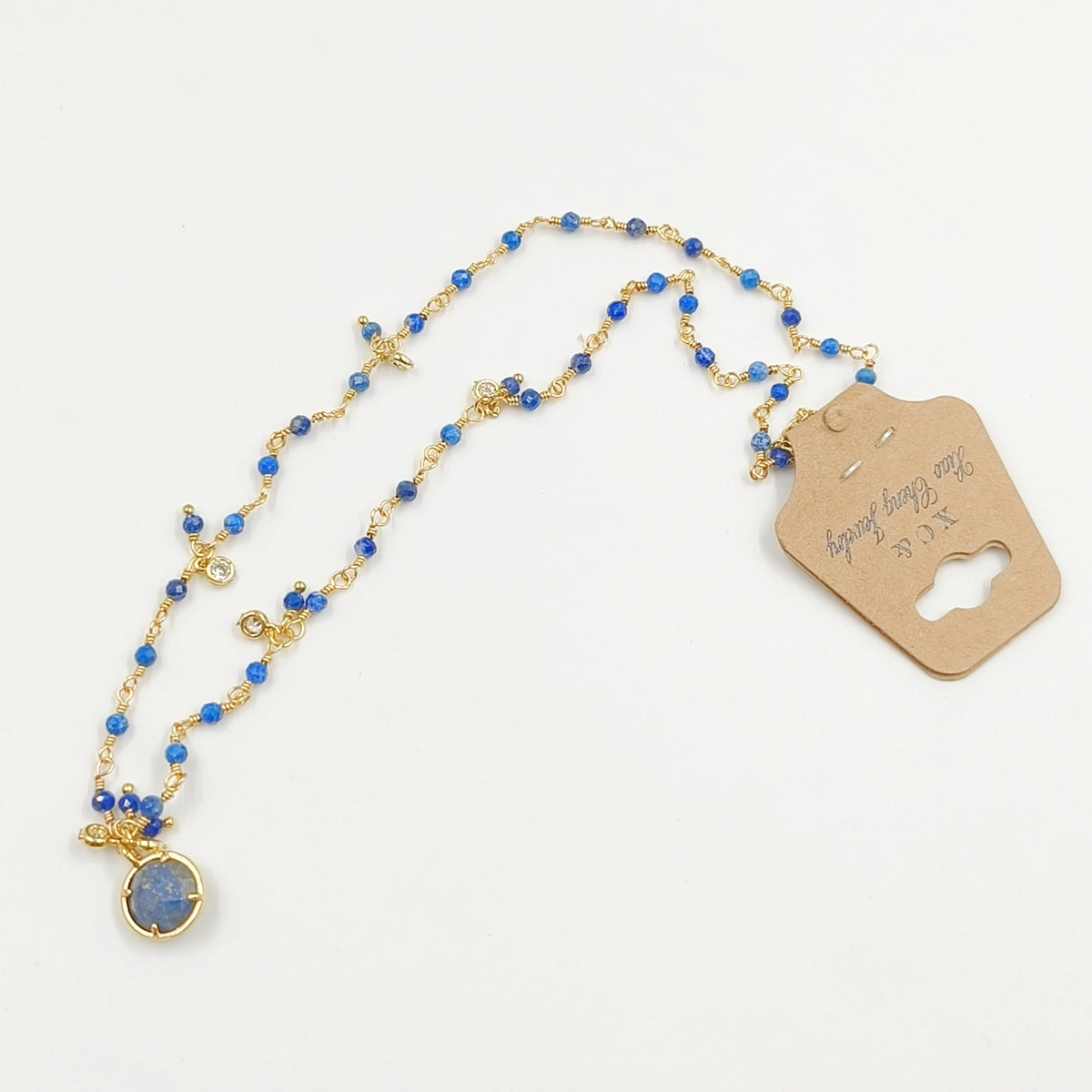 WT-N1431 16+2Inch Extend Chain Long Vubic Zircon Stone18k Yellow Gold Beads Necklace Gemstone Casual Long Statement Necklace