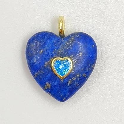 WT-P2059 Factory Wholesale Gold Zircon And Natural Gemstones Heart Shape Pendants As Girls Romantic Jewelry Decorations