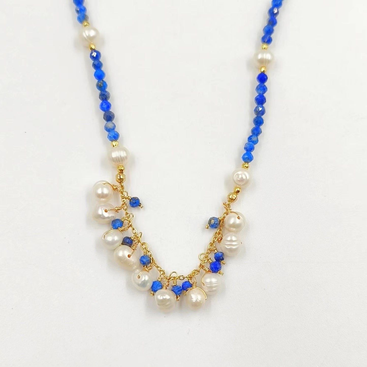 WT-JN253 Wholesale Vintage Style Trendy Natural Gemstone& Pearl Exquisite High Quality Pendant Necklace