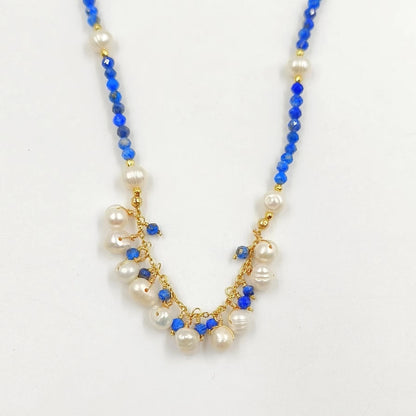 WT-JN253 Wholesale Vintage Style Trendy Natural Gemstone& Pearl Exquisite High Quality Pendant Necklace