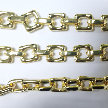 WT-BC173 Fashion Punk 18k Real Gold Plated Square Brass Chain for Women Chains for Bracelet DIY Chokers Vintage Wholesale