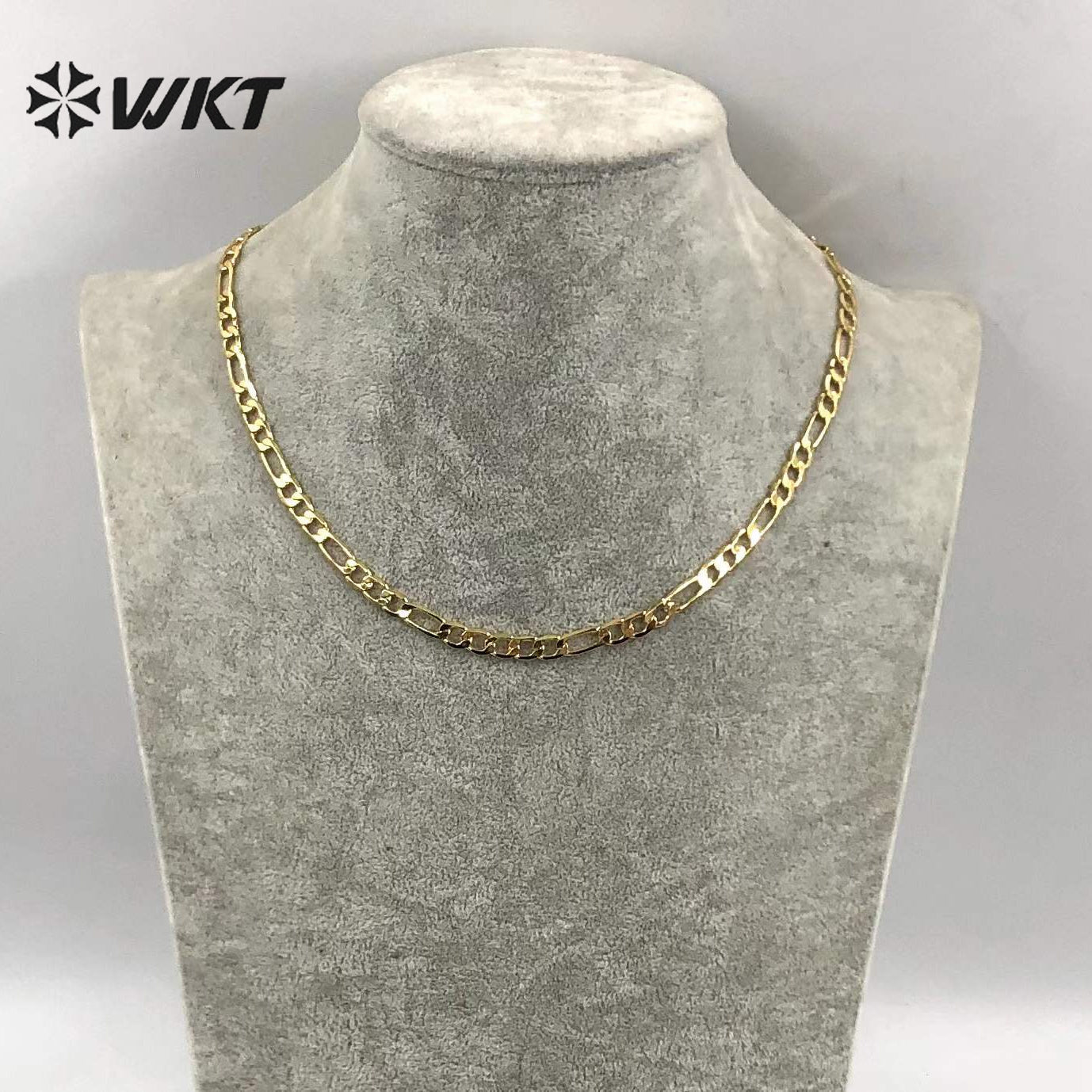 WT-BFN029 WKT Wholesale Trendy Fashion Choker Necklace Women Necklace Jewelry Accessory Gift 18/24/30 Inch Yellow Brass Chains