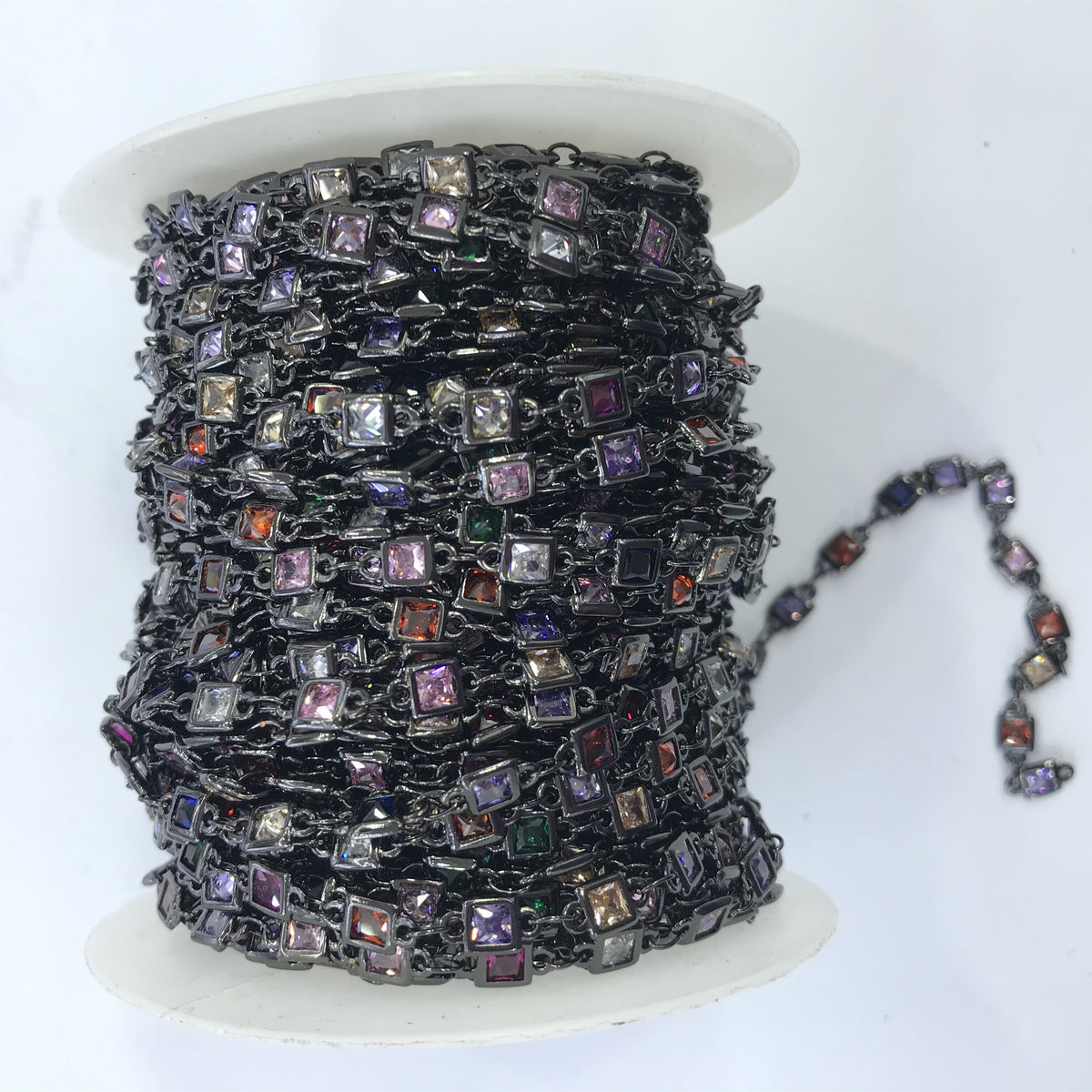 WT-BC130 Wholesale Cubic Zircon Chain Real Gold Plated Chain Resist Tarniahable Fashion Jewelry Making Cubic Zircon Chain