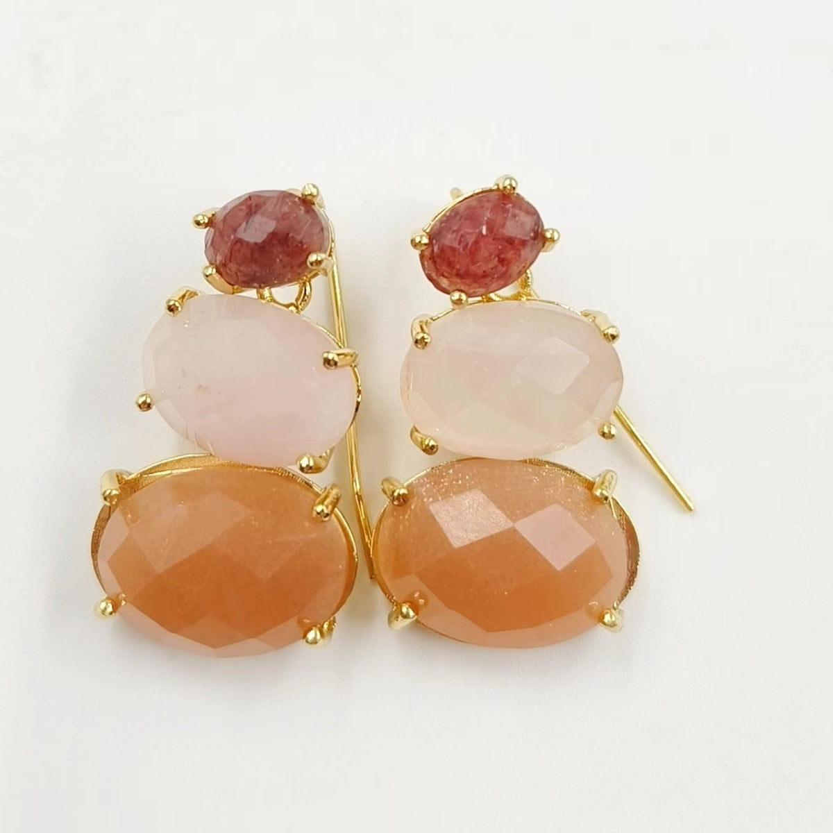 WT-E736 Amazing Colorful Elegant Natural Gemstone Long Charming in Drop Earrings Women Pendant Earrings