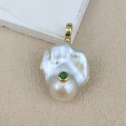 WT-JP529 Good Qualify Colorful Zircon And Natural Pearl Gold Pendant For Women Elegant Fashion Style Earrings Jewelry Making