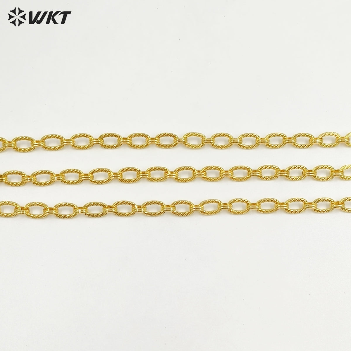 WT-BC260 Newest Fashion Simple Oval Shape Metal Yellow Brass Chain Resist Tarnishable Gold Plated For Necklace Bracelet Design