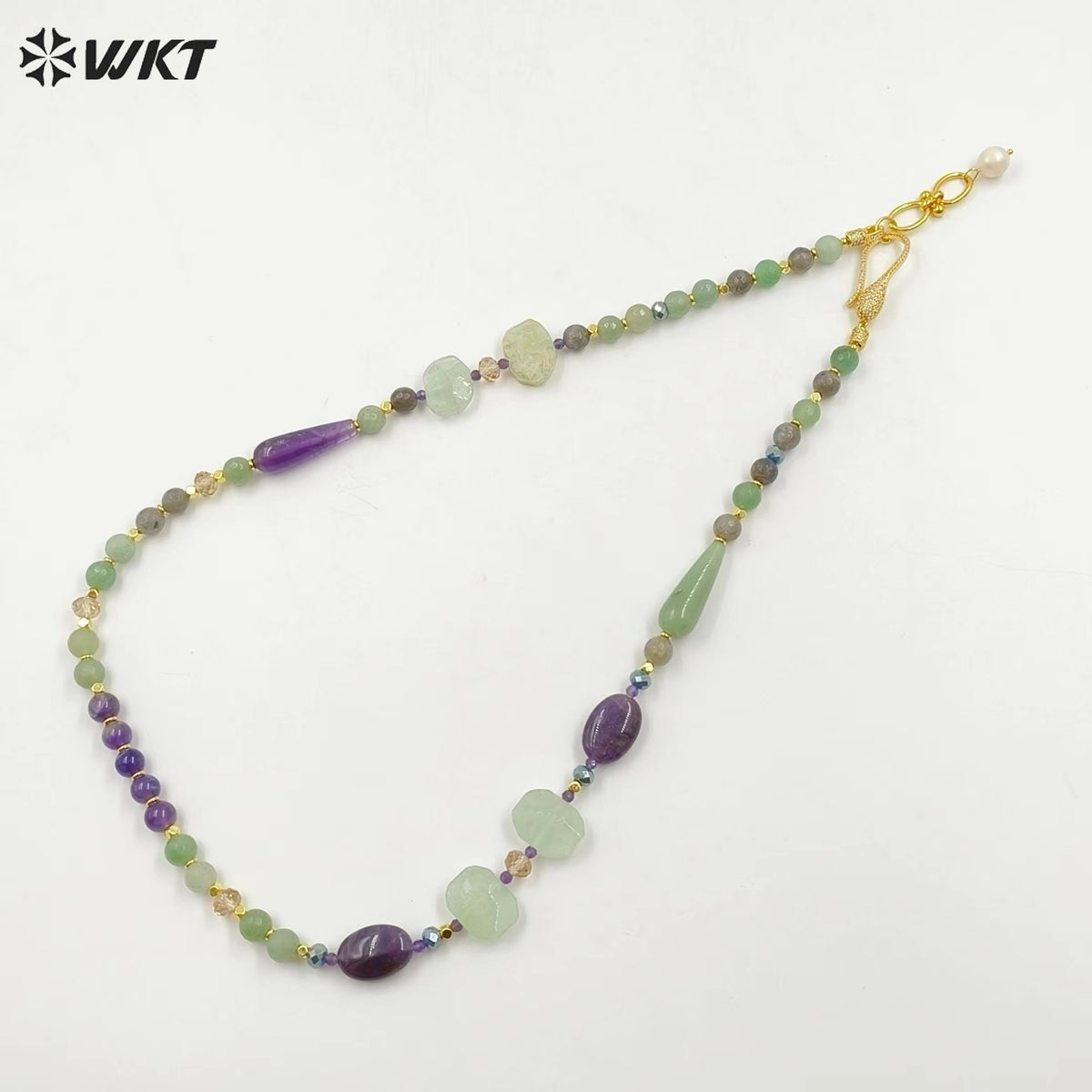 WT-N1475 Wholesale Fashion Gorgeous Hand Made Natural Stone Strand Beads Jewelry Women Necklace for Anneversary