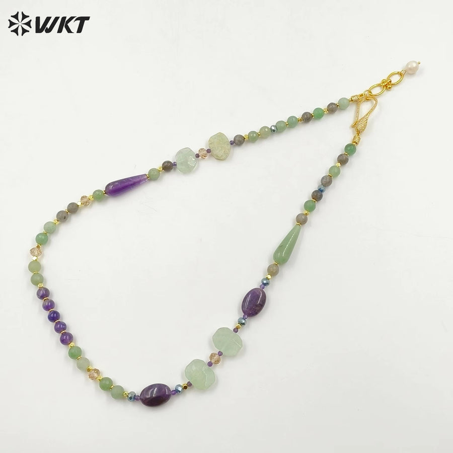 WT-N1475 Wholesale Fashion Gorgeous Hand Made Natural Stone Strand Beads Jewelry Women Necklace for Anneversary