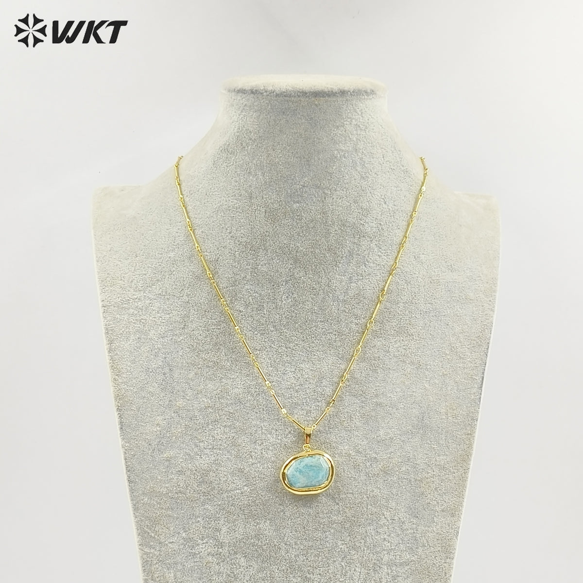 WT-N1184 Newest Natural Amethyst Pendant Necklace Amazonite Pendant Necklace Women Stylish Natural Strawberry Quartz Necklace
