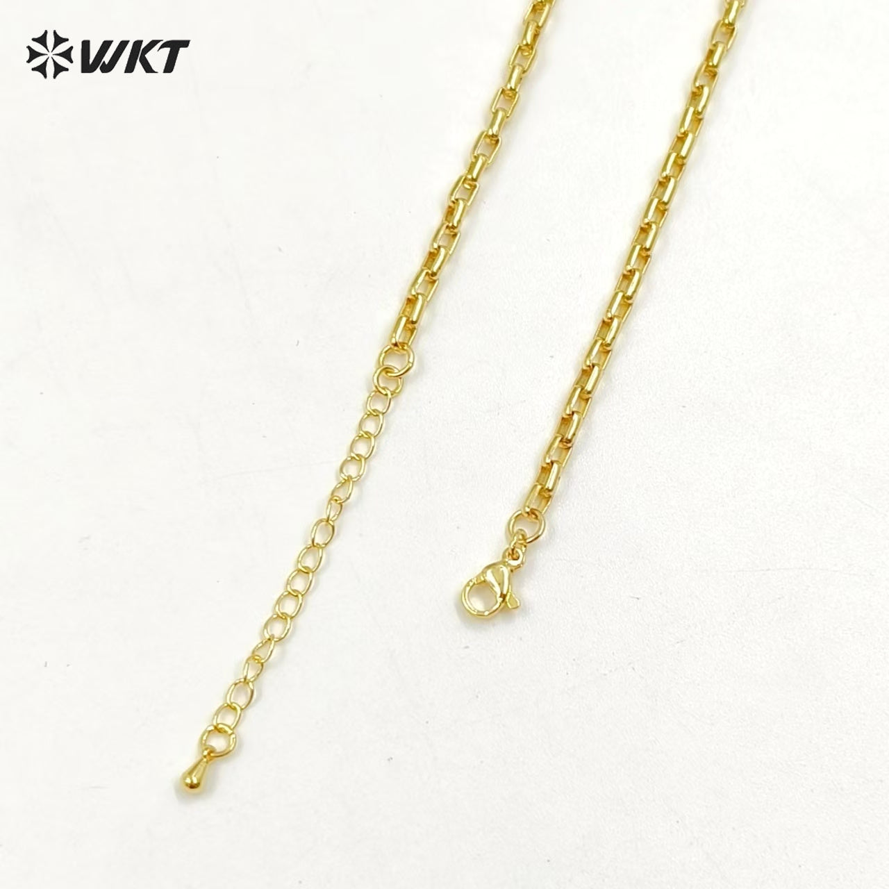 WT-BFN034 Fashion Exquisite Woman Gold Brass Chain with 18k Gold Plated Chain Bracelet Link Chain for Jewelry Finding