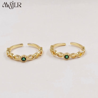 WKT-MVR057 Popular Exquisite Gemston European and American Colorful Zircon Ring Female Handpiece Open Ring