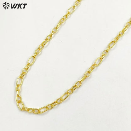 WT-BC232 Popular Simple 18K Real Gold Plated Hand Made Brass Metal Chain for Jewelry Necklace Accesory