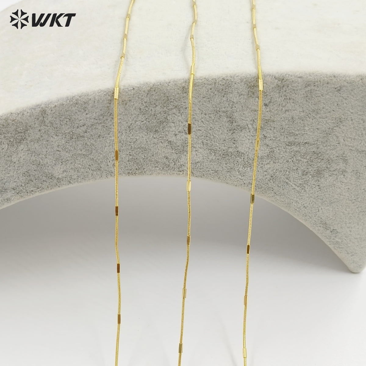 WT-JFN42 New Design Fashion 18k Real Gold Plated Brass Cube Snake Chain for Pendant Match