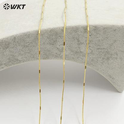 WT-JFN42 New Design Fashion 18k Real Gold Plated Brass Cube Snake Chain for Pendant Match