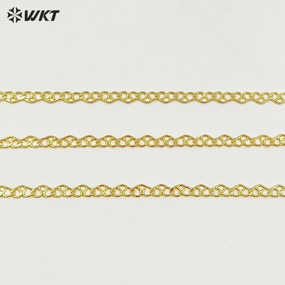 WT-BC237 Wholesale Private Label Simple and Small 18K Gold Plated Natural Yellow Brass Thin Chain DIY Bracelet Necklace Jewelry