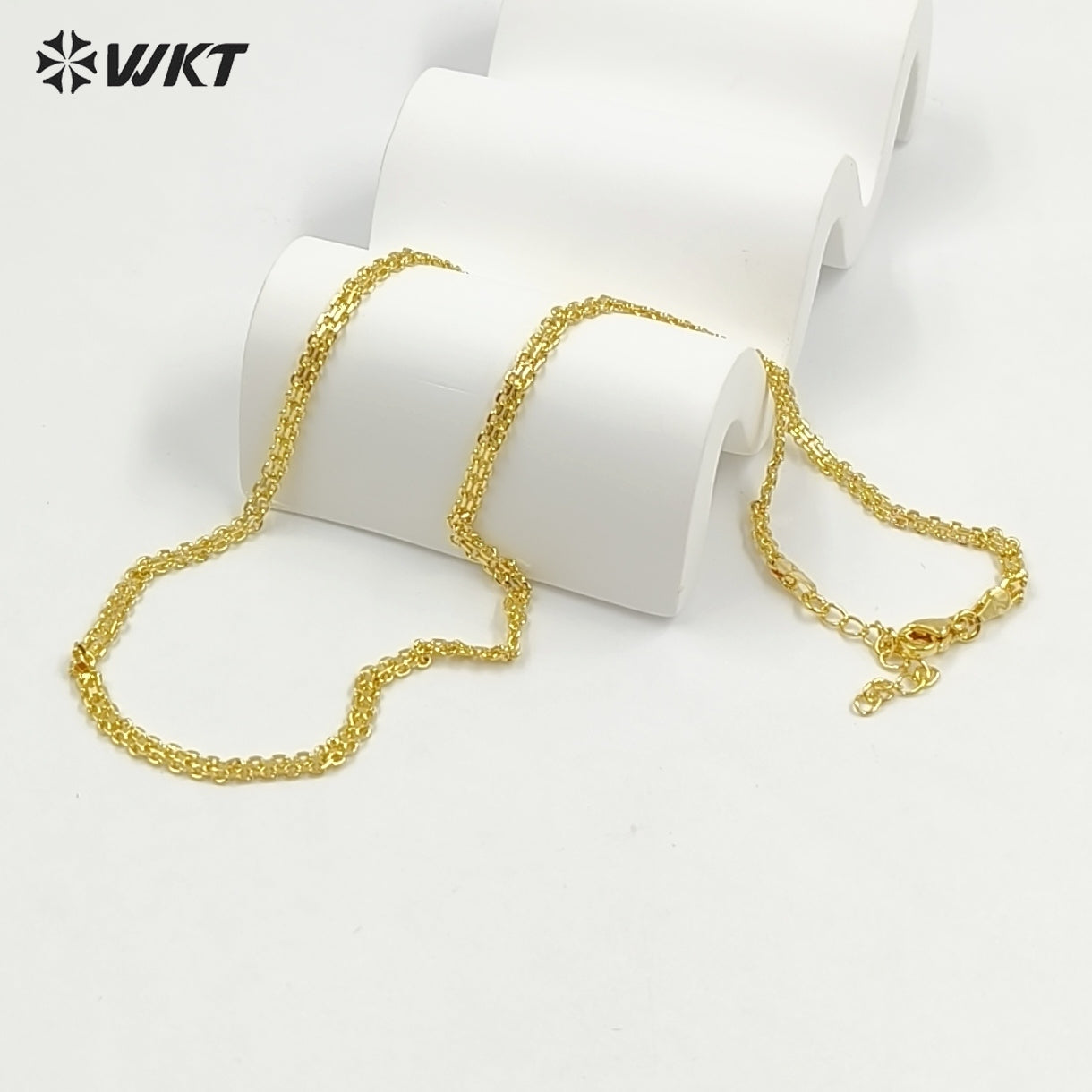 WT-JFN71 Minimalism Style 17Inch Gold Electroplated Yellow Brass Metal Chain Necklace For Unisex Matching Pendant Wearing