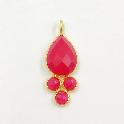 WT-P1944 Amazing Multi Colorful Natural Gemstone Made Pearl Drop 18k Gold Bezel Setting Stone Jewelry Pendant in Kinds of Colors