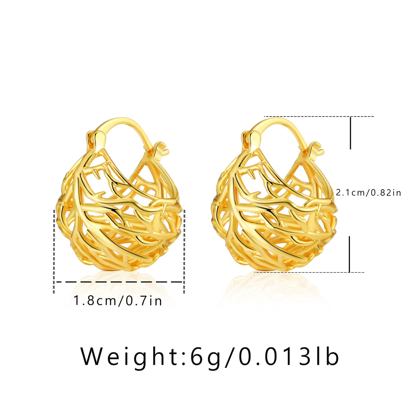 WT-JFE91 Hollow Exquisite Minimalist Versatile 18k Gold Plated Copper Plating Ball Shaped Hoops Trendy Earring Findings