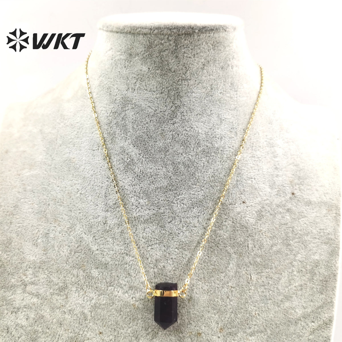WT-N1378 Echanting Crystal Clear Pendant Elegant with 18k Gold Plated Necklace As Women Jewelry Gift Natural Crystal Necklace